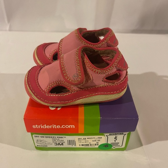 Girls Stride Rite SRT Soft Motion Breezy Pink Size 3M - Picture 2 of 10